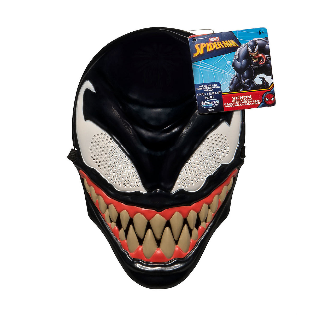 Authentic Kids Venom Plastic Face Mask for Costume Parties Halloween and Superhero Fun