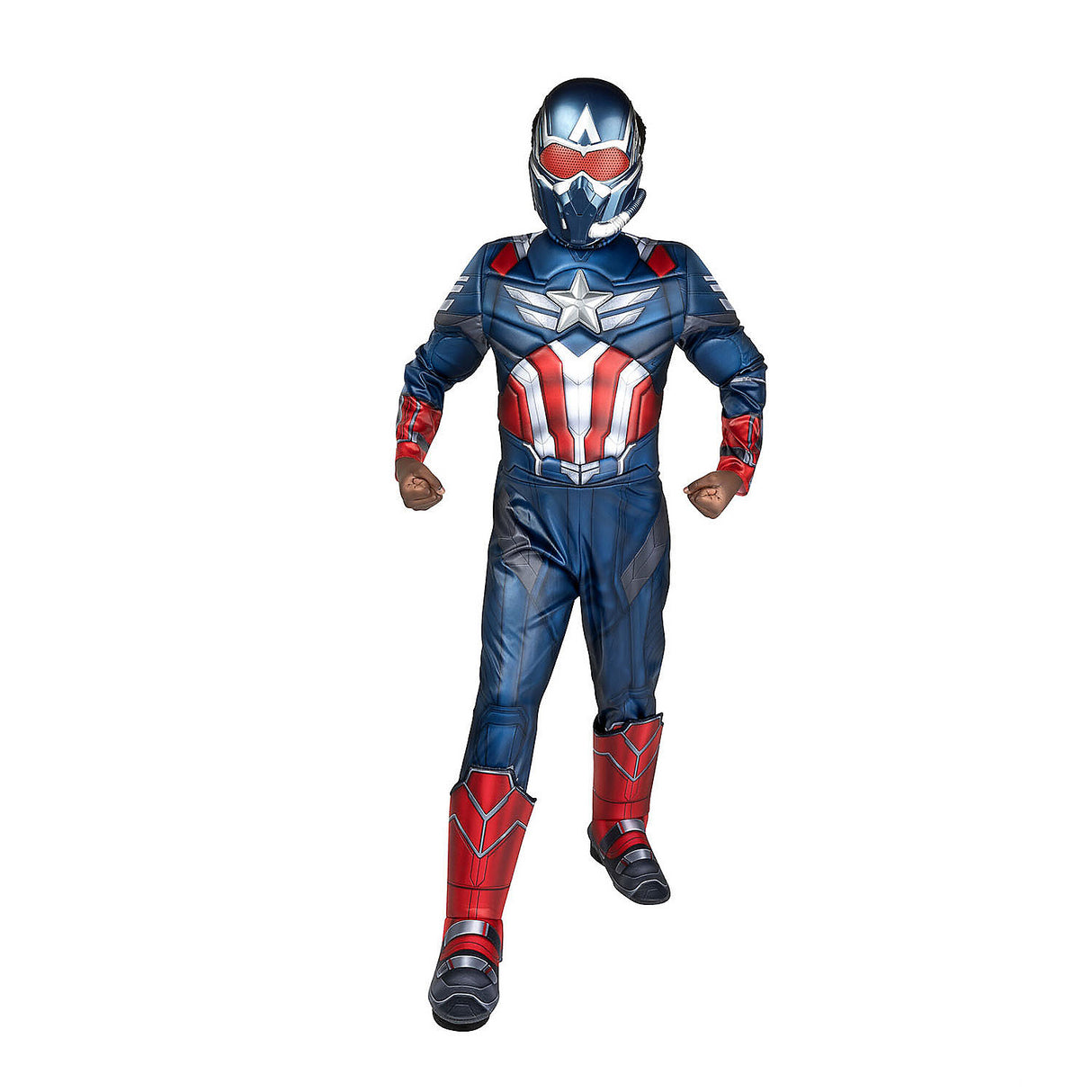 Kids Captain America Jumpsuit Costume for Halloween Celebrations Comic Con and Superhero Dress Up Events