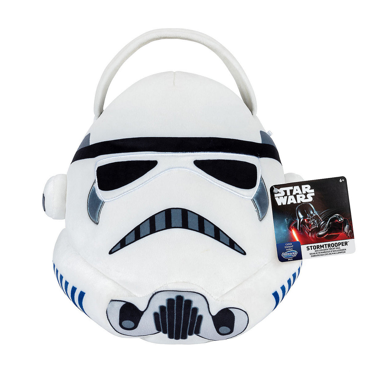 12 Inch Star Wars Stormtrooper Halloween Treat Pail for Kids Candy Storage and Party Supplies