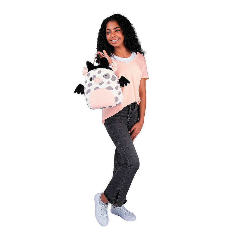 Squishmallows Rosie the Bat Pig Treat Pail for Halloween Parties Trick or Treating and Home Decoration