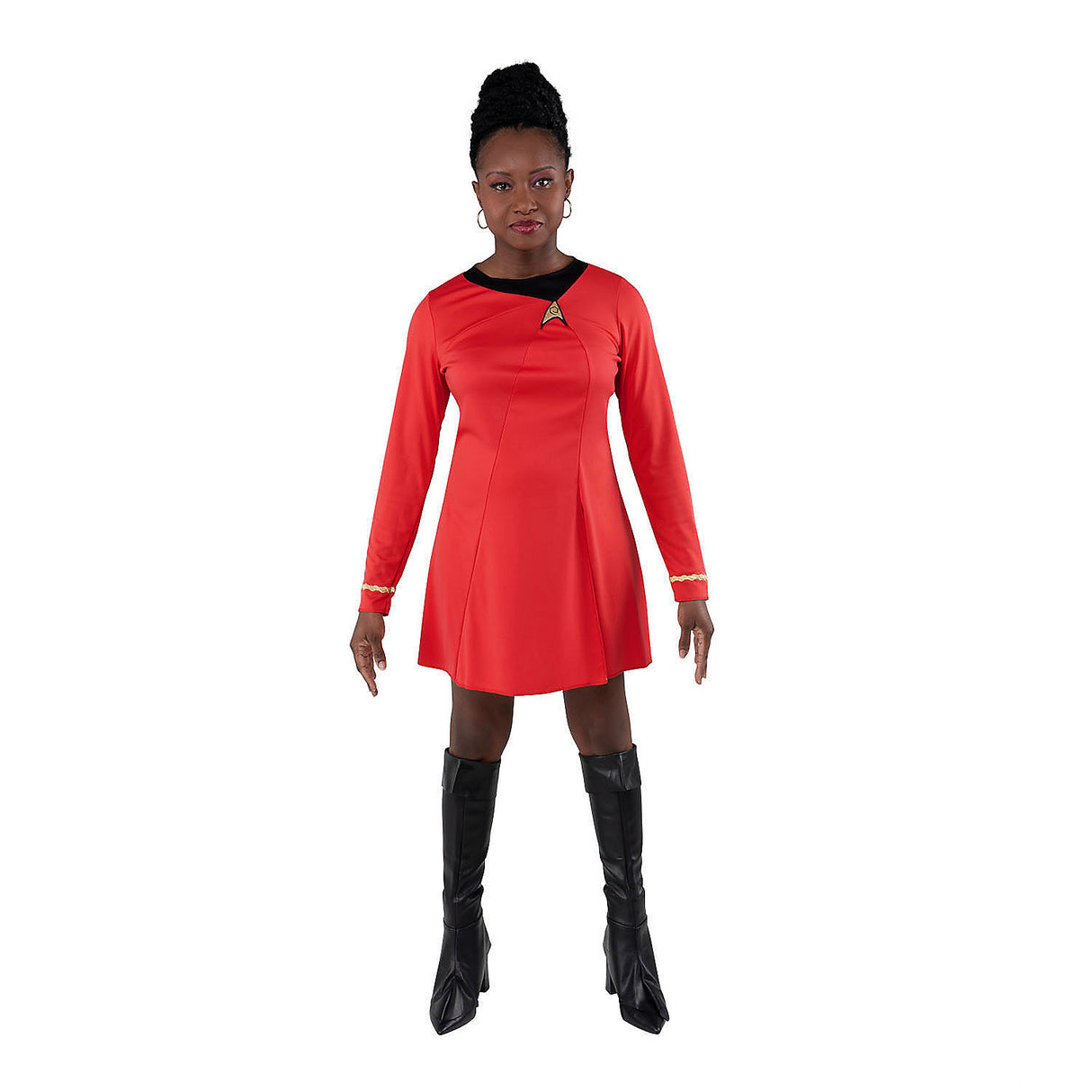 Classic Nyota Uhura Long Sleeve Dress Costume for Star Trek Fans and Themed Events