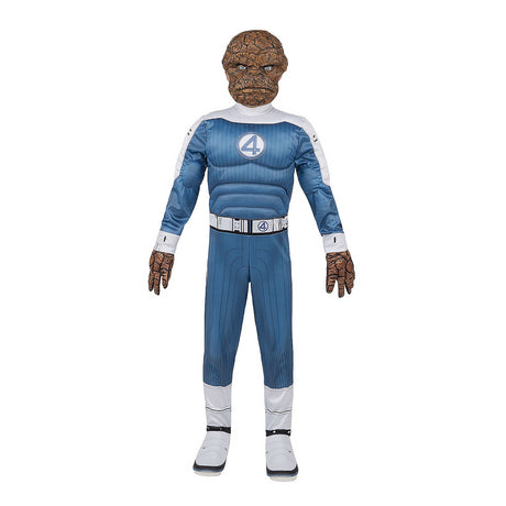 Kids Marvel The Fantastic Four The Thing Jumpsuit Costume for Superhero Parties Dress Up and Comic Con Events