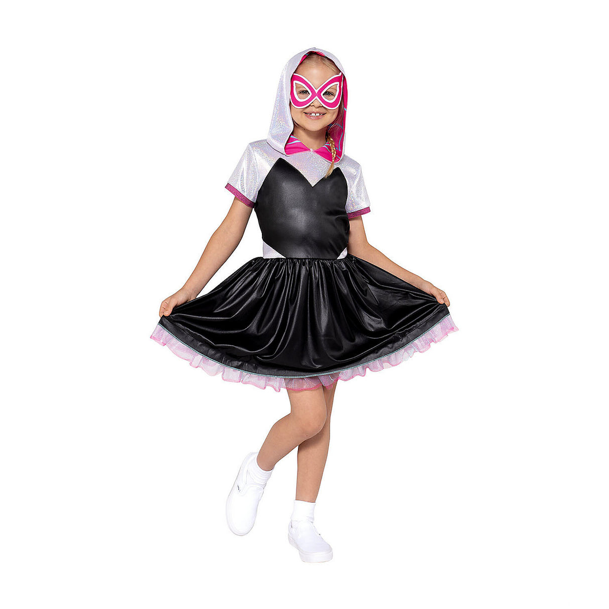 Kids Marvel Spider-Man Ghost Spider Dress Costume for Halloween Birthday Parties and Superhero Adventures