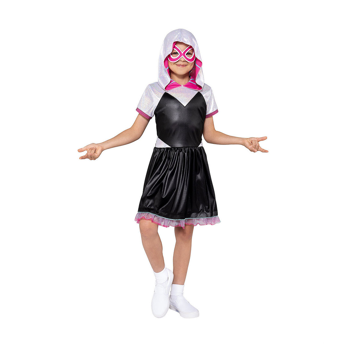 Kids Marvel Spider-Man Ghost Spider Dress Costume for Halloween Birthday Parties and Superhero Adventures
