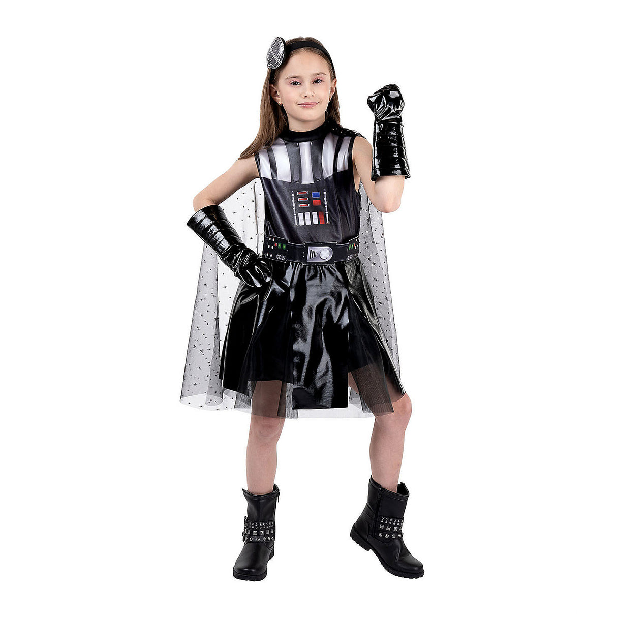 Kids Darth Vader Dress Costume for Star Wars Fans Halloween Parties and Superhero Dress Up