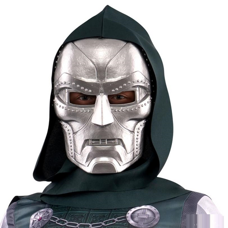 RADYAN Kids Doctor Doom Jumpsuit Costume - Large 12-14 - Vibrant printed design for an eye-catching look