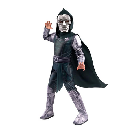 RADYAN Kids Doctor Doom Jumpsuit Costume - Large 12-14 - Vibrant printed design for an eye-catching look