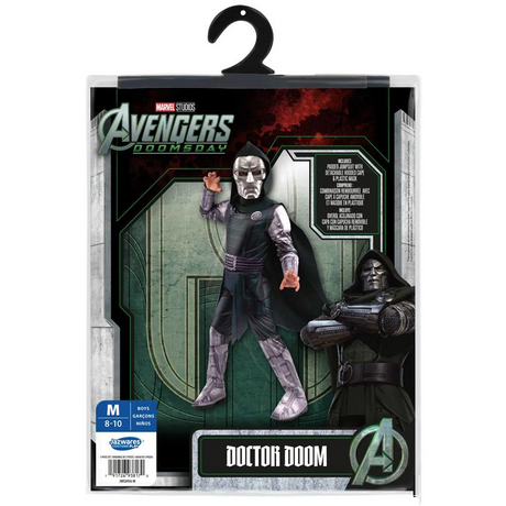 RADYAN Kids Doctor Doom Jumpsuit Costume - Large 12-14 - Vibrant printed design for an eye-catching look