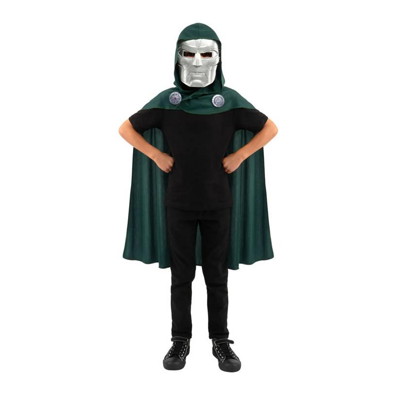 RADYAN Kids Avengers Doomsday Doctor Doom Cape & Mask - One Size - Molded plastic mask for a fun appearance