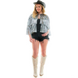 Adults Silver Short-Sleeved Tinsel Fringe Tie-Front Shirt Costume Accessory