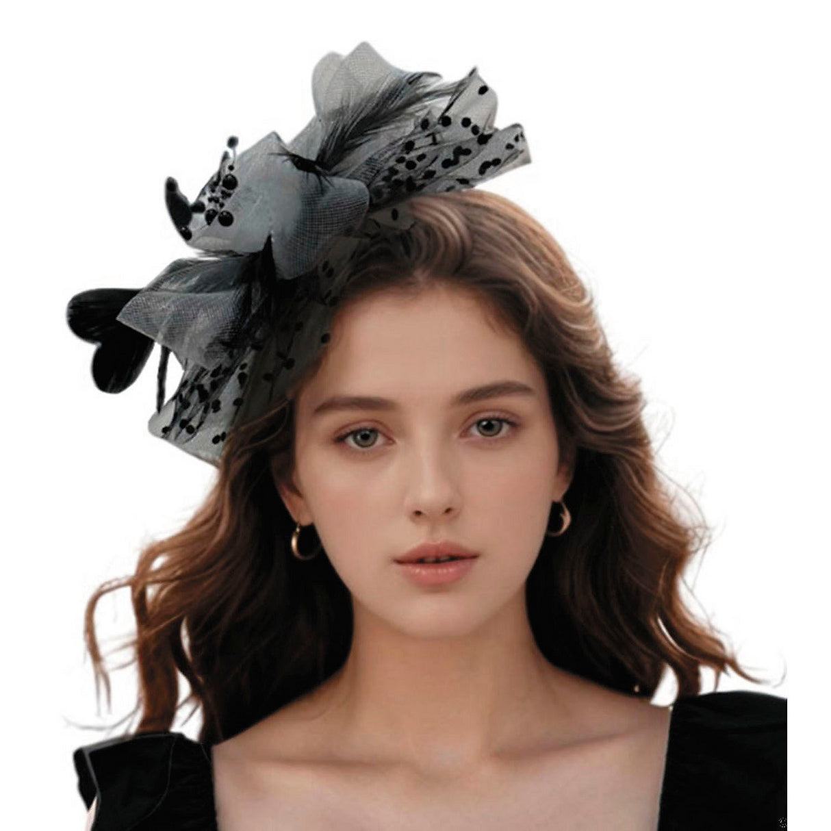 Elegant Adults Black Kentucky Derby Fascinator Hat for High Fashion Events and Spring Celebrations
