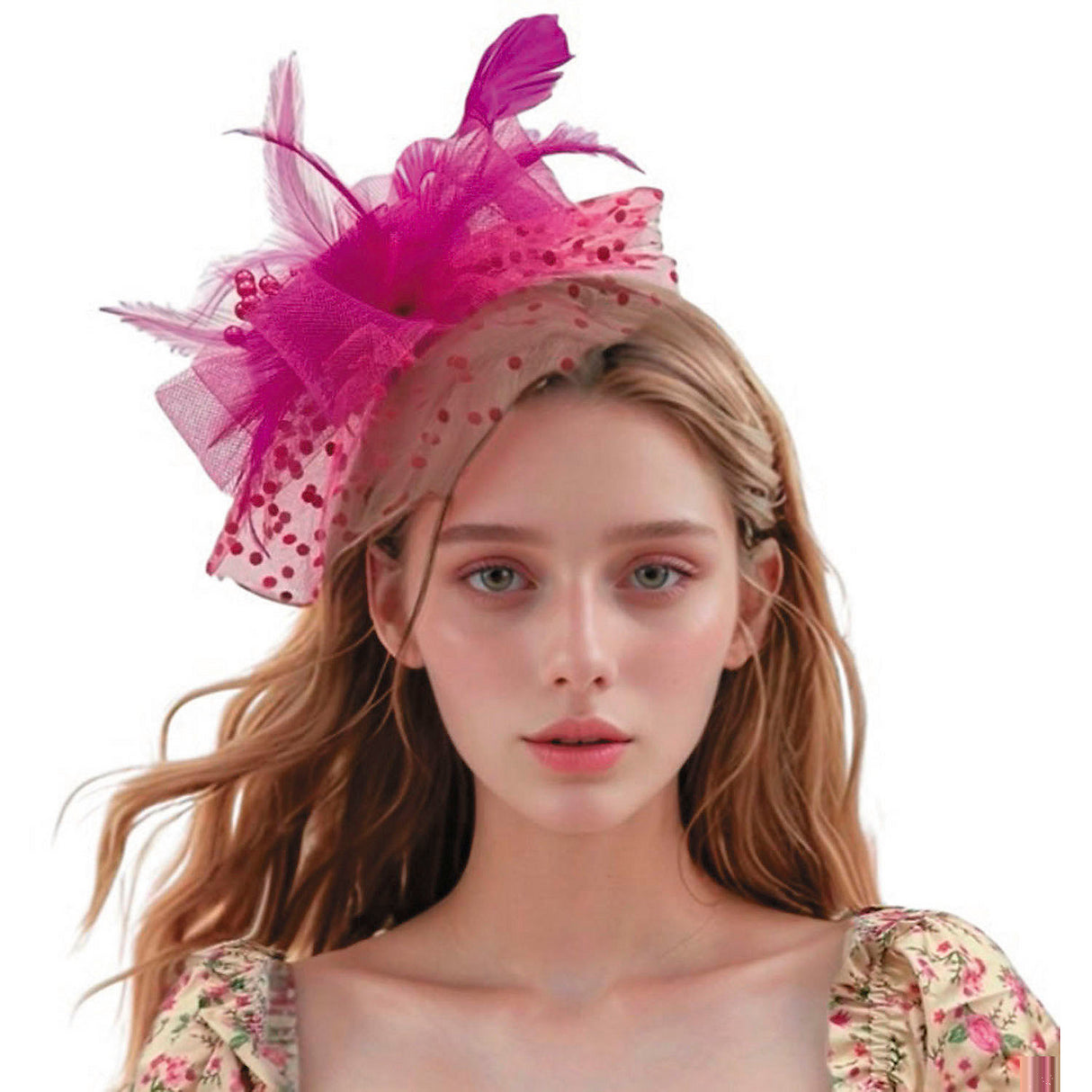 Stylish Hot Pink Kentucky Derby Fascinator Hat for Elegant Events and Celebrity-Themed Parties
