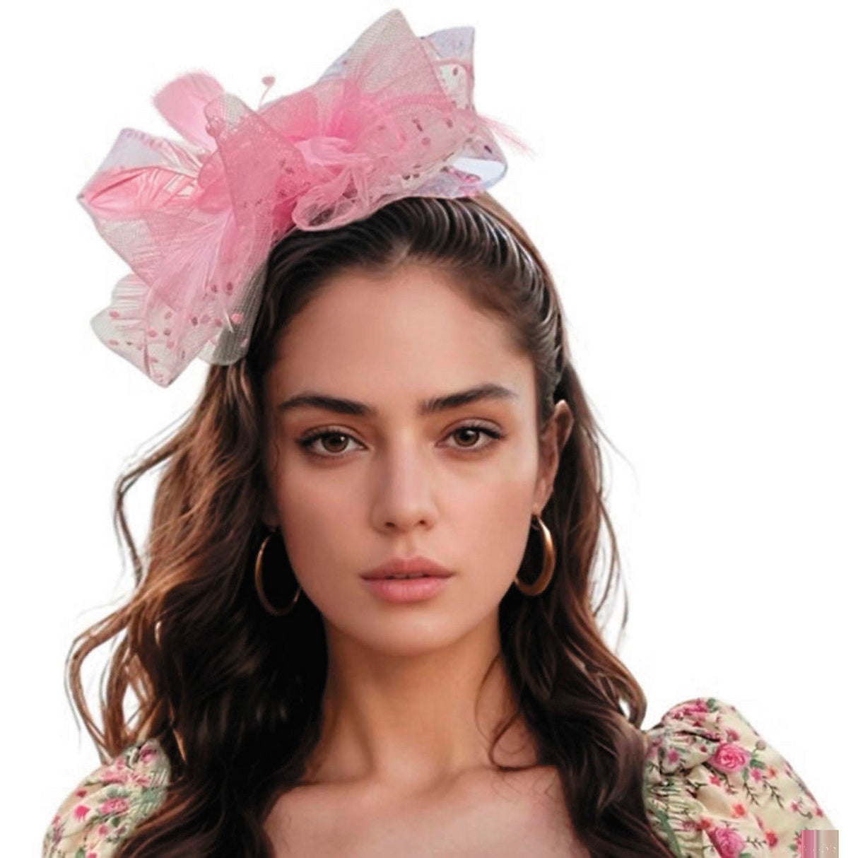 Stylish Adults Light Pink Kentucky Derby Fascinator Hat for Elegant Events and Celebrations