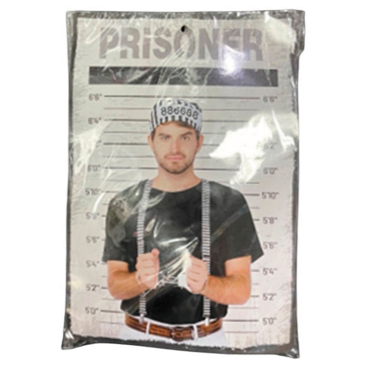 Complete Adults Prisoner Costume Accessory Kit for Halloween Parties and Themed Events