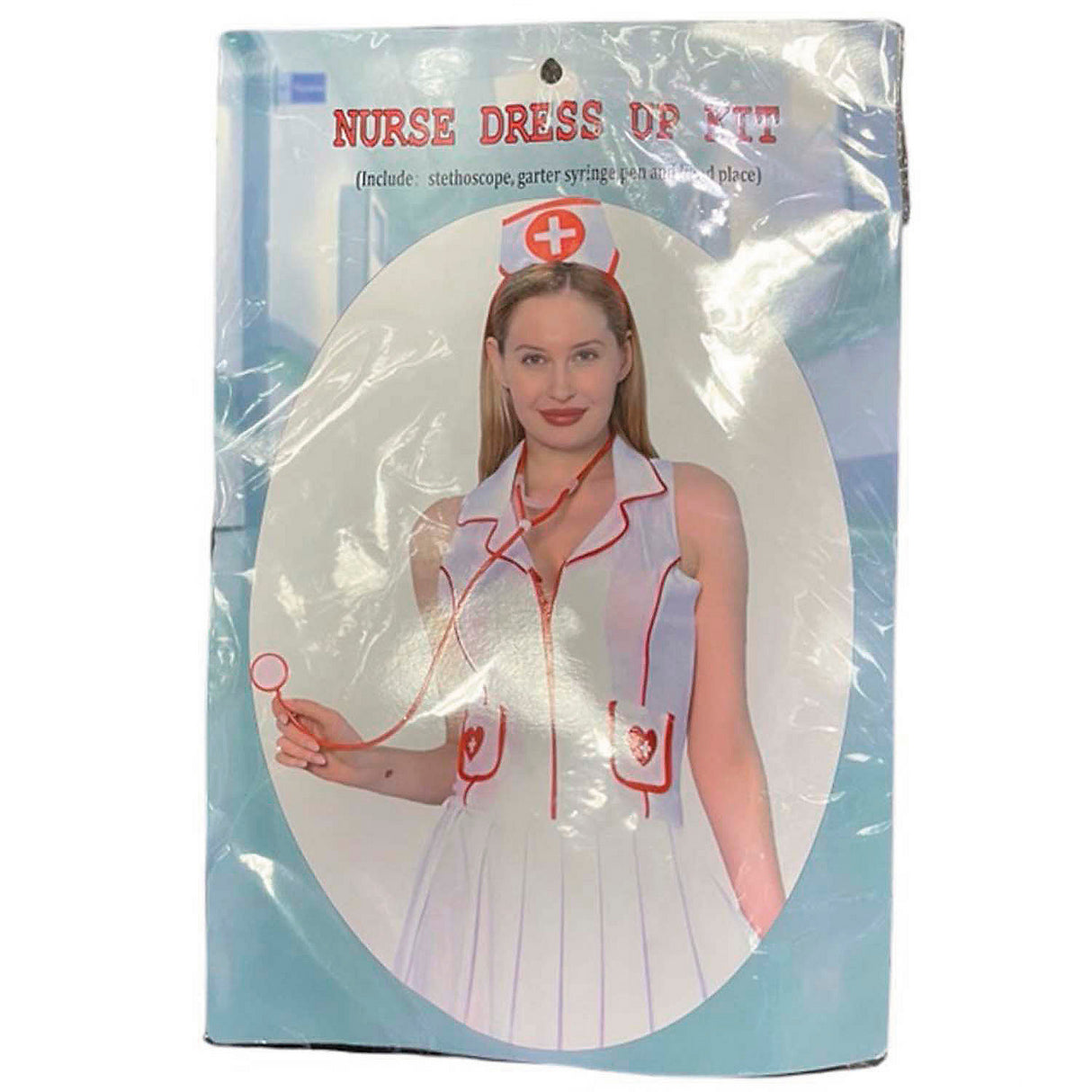 Complete Adults Nurse Costume Accessory Kit for Halloween Dress Up and Stage Performance