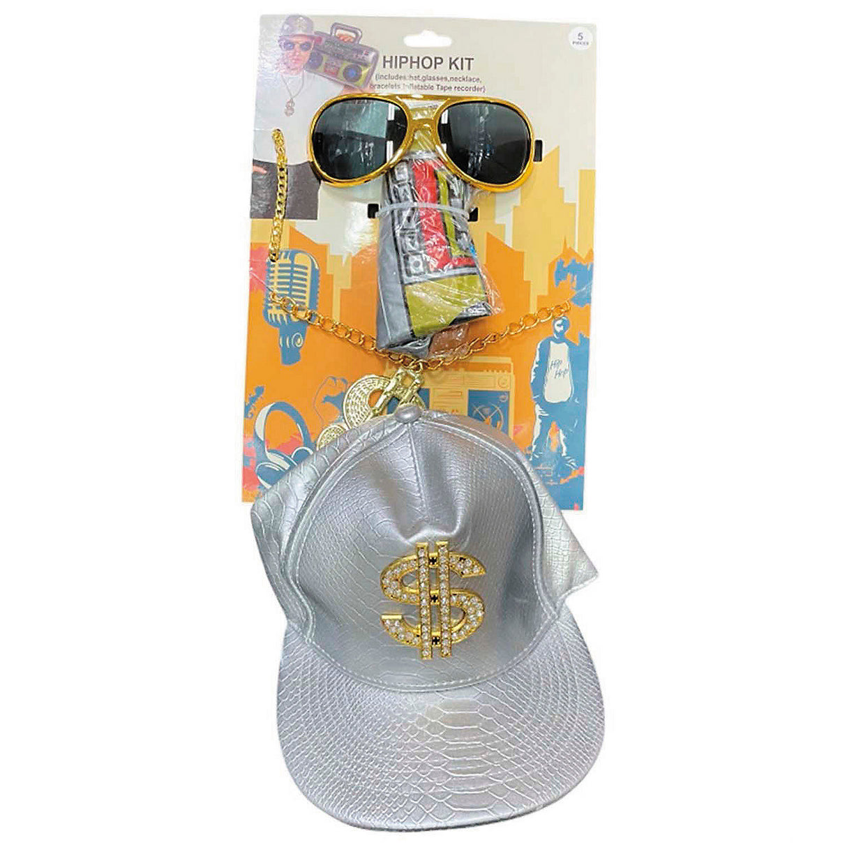 Adults Hip-Hop Bling Costume Accessory Kit for Halloween Parties Stage Performances and Costume Events