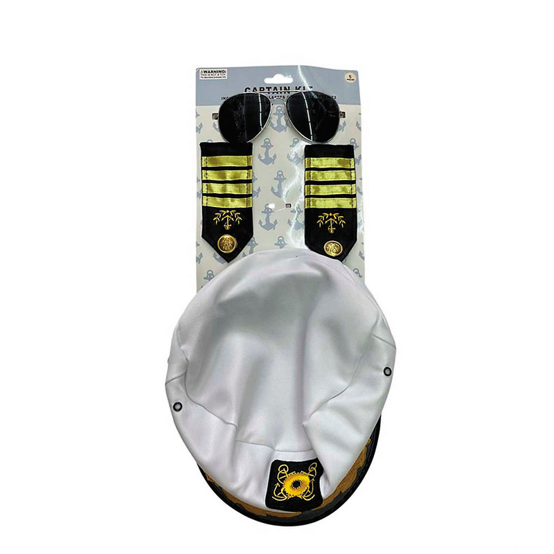 Complete Adults Boat Captain Costume Accessory Kit for Halloween Events Costume Parties and Themed Celebrations