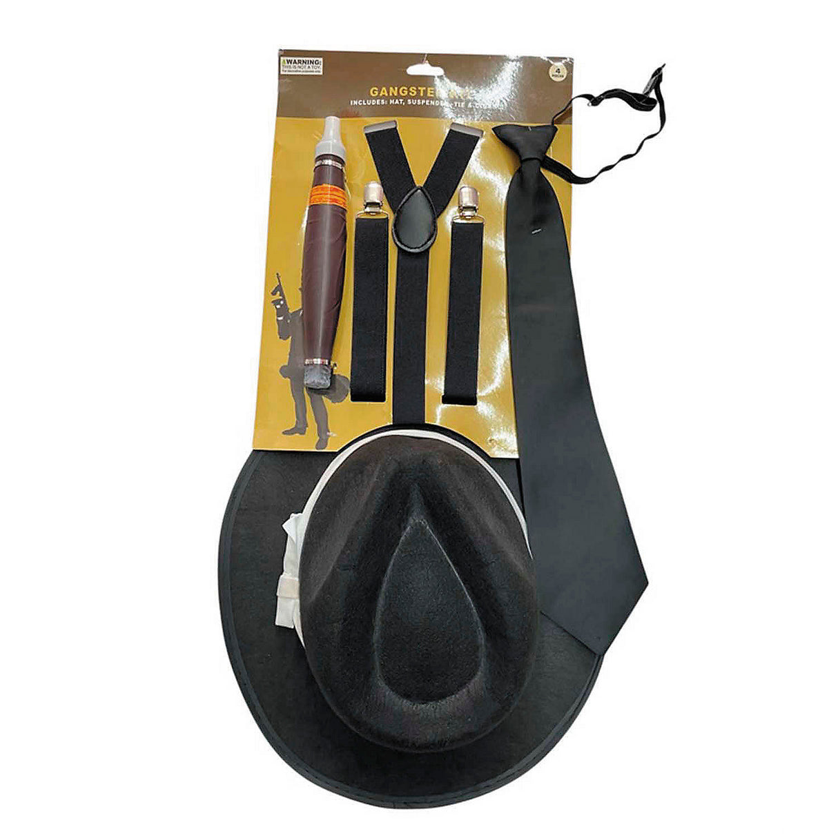 Adults Mobster Costume Accessory Kit for Halloween Parties Themed Events and Stage Performances