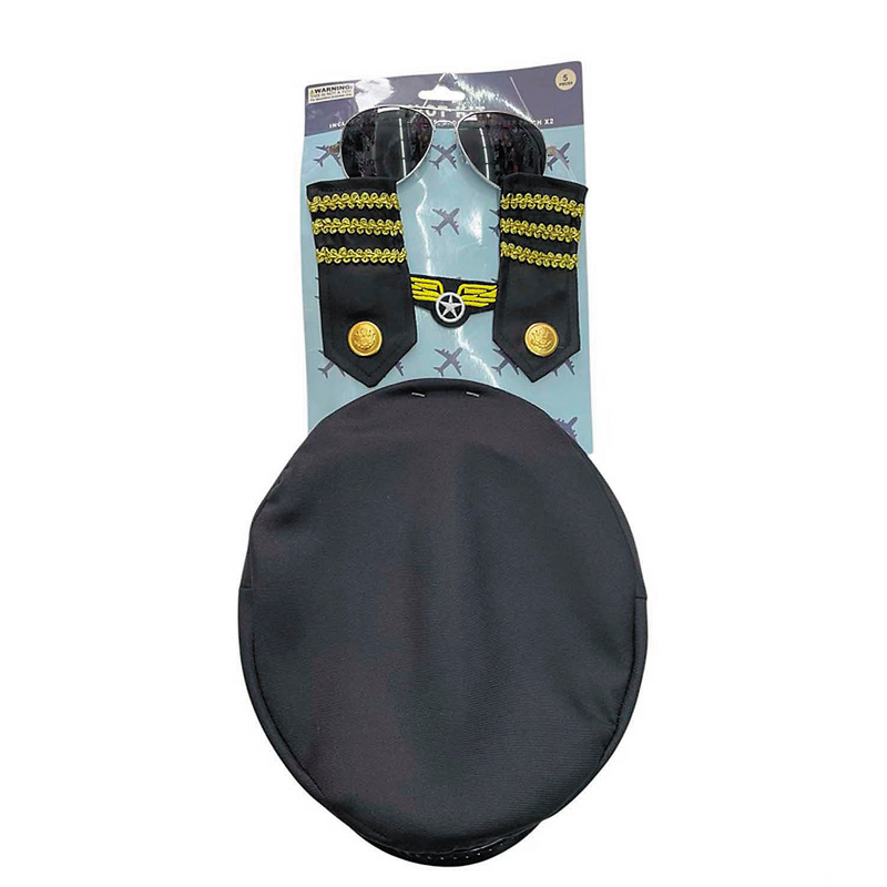 Complete Adults Pilot Costume Accessory Kit for Halloween Parties Themed Events and Fancy Dress Occasions