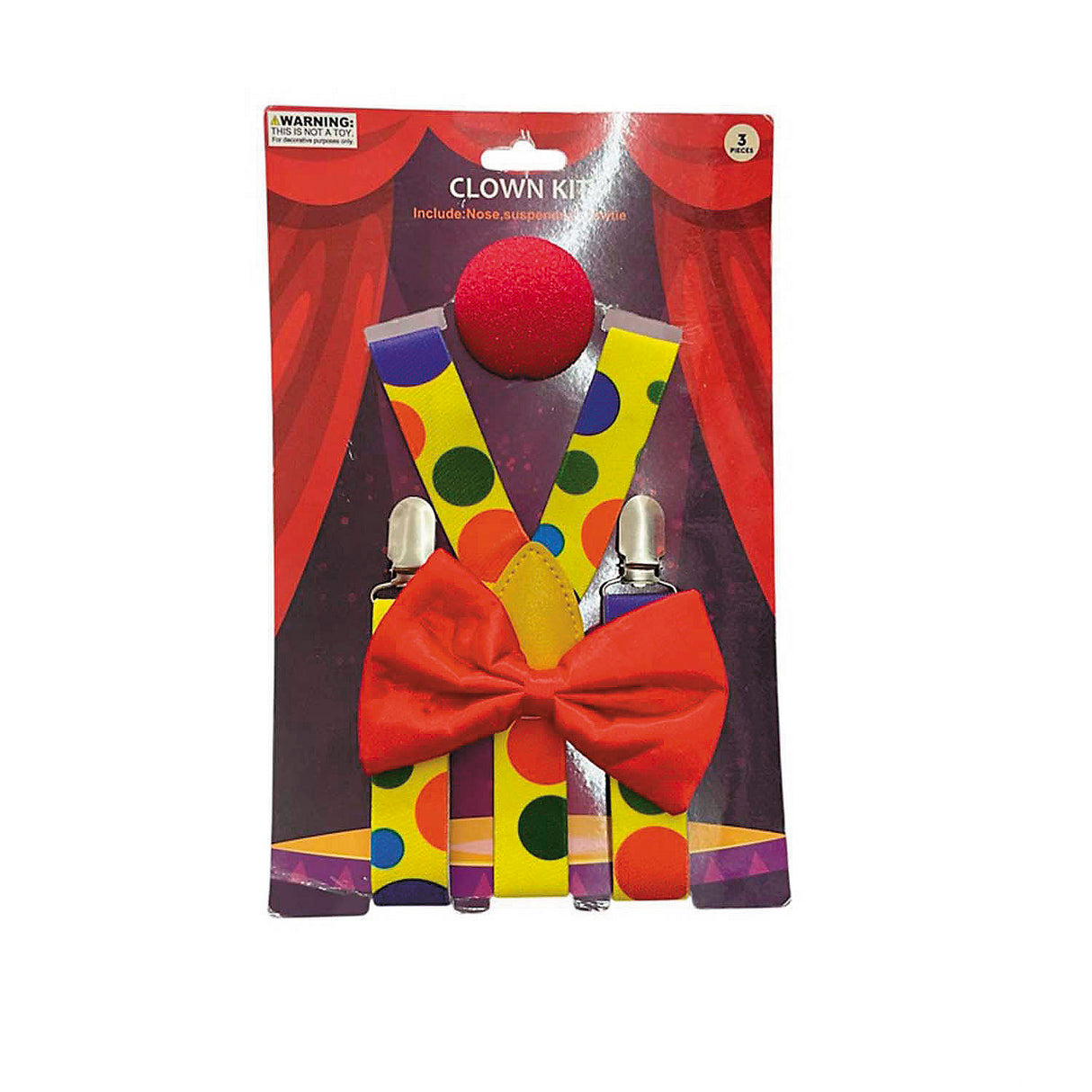 Complete Adults Clown Costume Accessory Kit for Halloween Parties and Themed Events