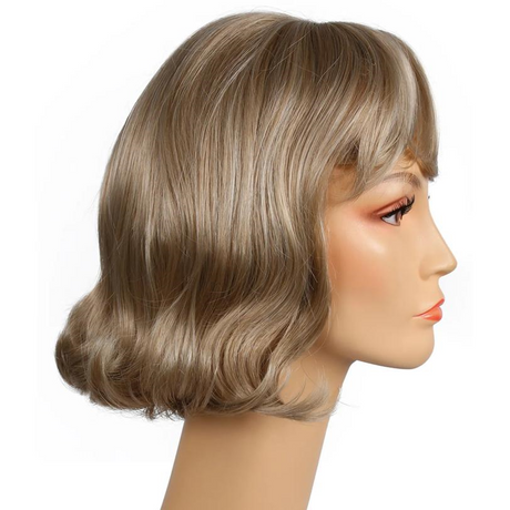 Women's 60s Black Short-Haired Flip Wig with Bangs