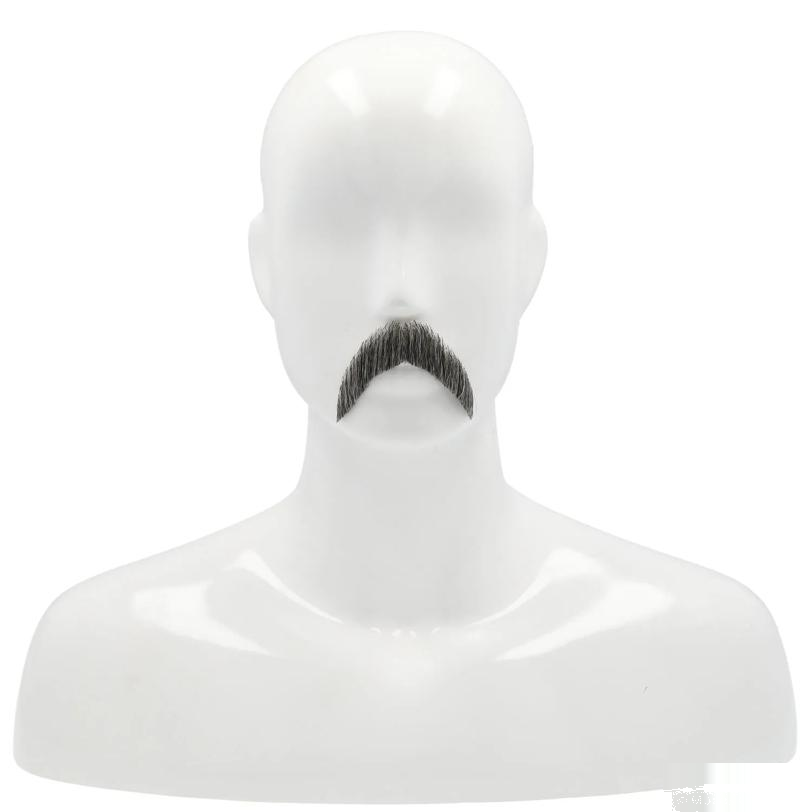 Walrus-Style Mustache - Blend Black Facial Hair Accessory for Halloween Costumes product image showing the design and