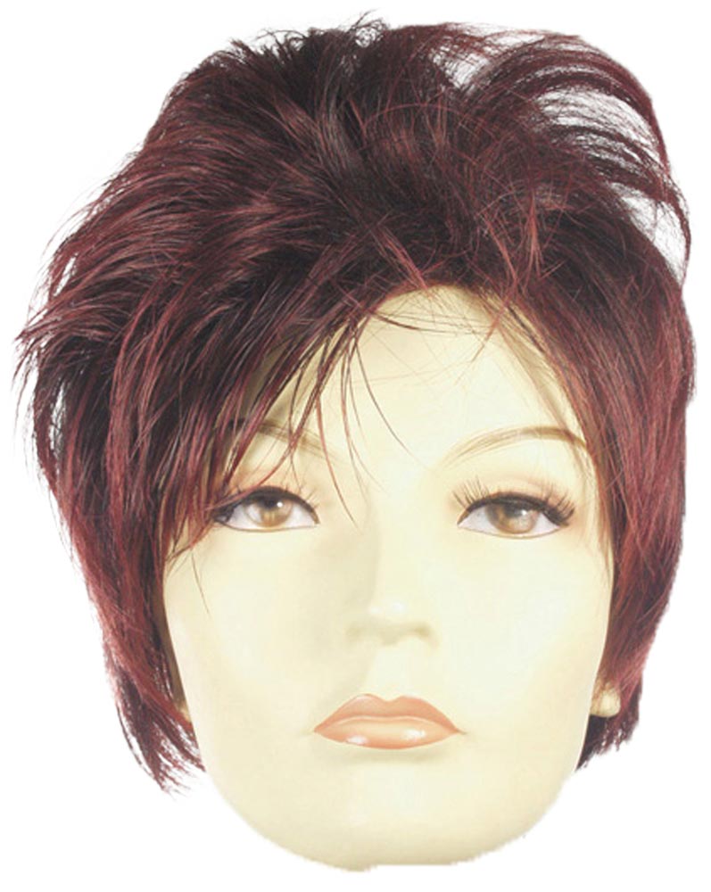 Elegant Oz Mom Black Burgundy Wig for 1980s Themed Parties and Sophisticated Looks