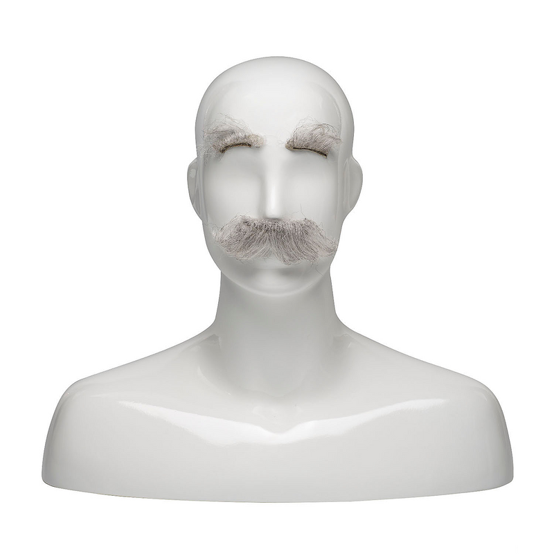 Eyebrow & Mustache Set Synthetic Lt Bn Gray 59