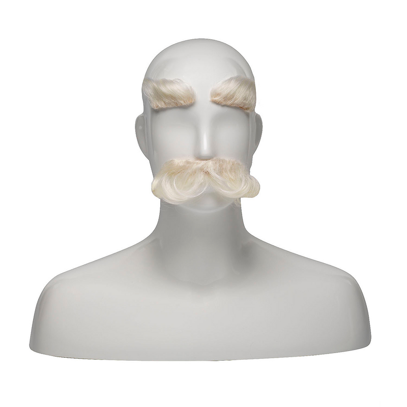 Eyebrow & Mustache Set Synthetic White 60