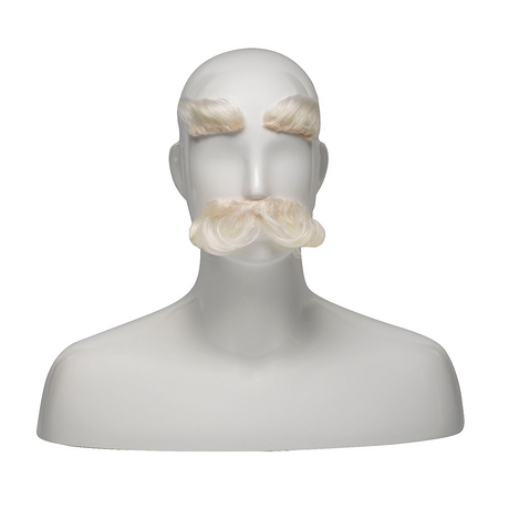 Eyebrow & Mustache Set Synthetic White 60
