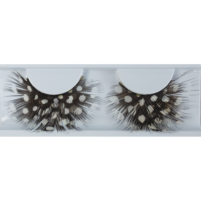 Eyelash Feather Dot Black/White