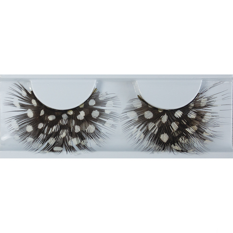 Eyelash Feather Dot Black/White