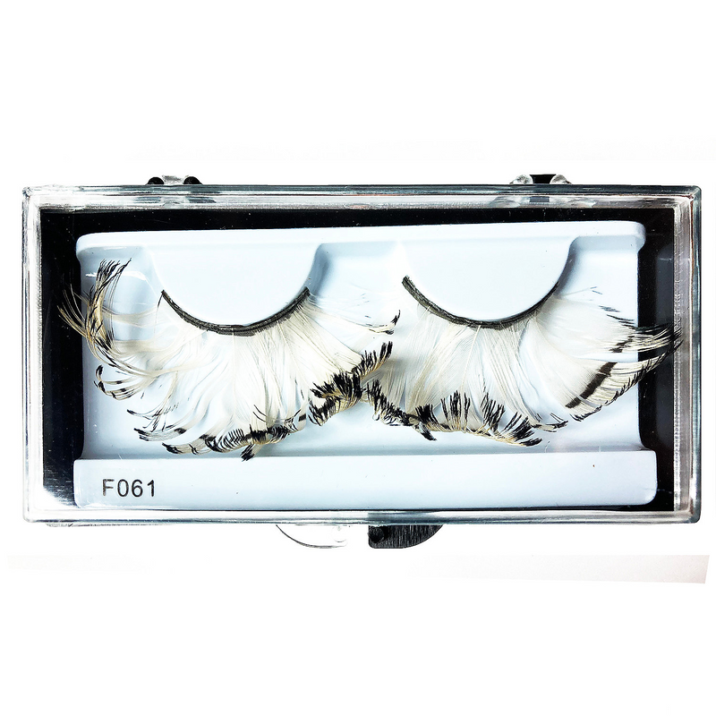 Eyelash Feather - White/Black