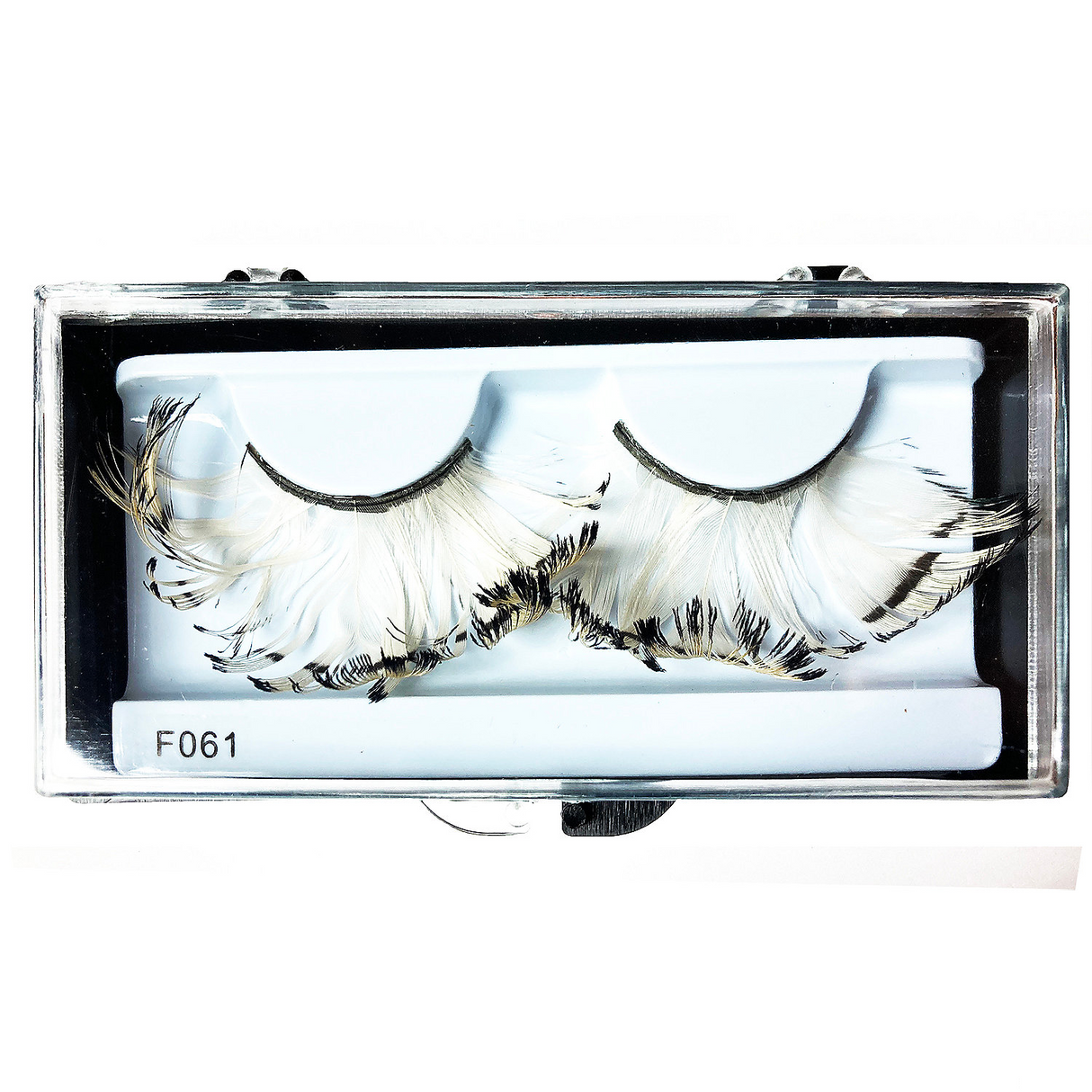 Eyelash Feather - White/Black