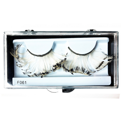 Eyelash Feather - White/Black