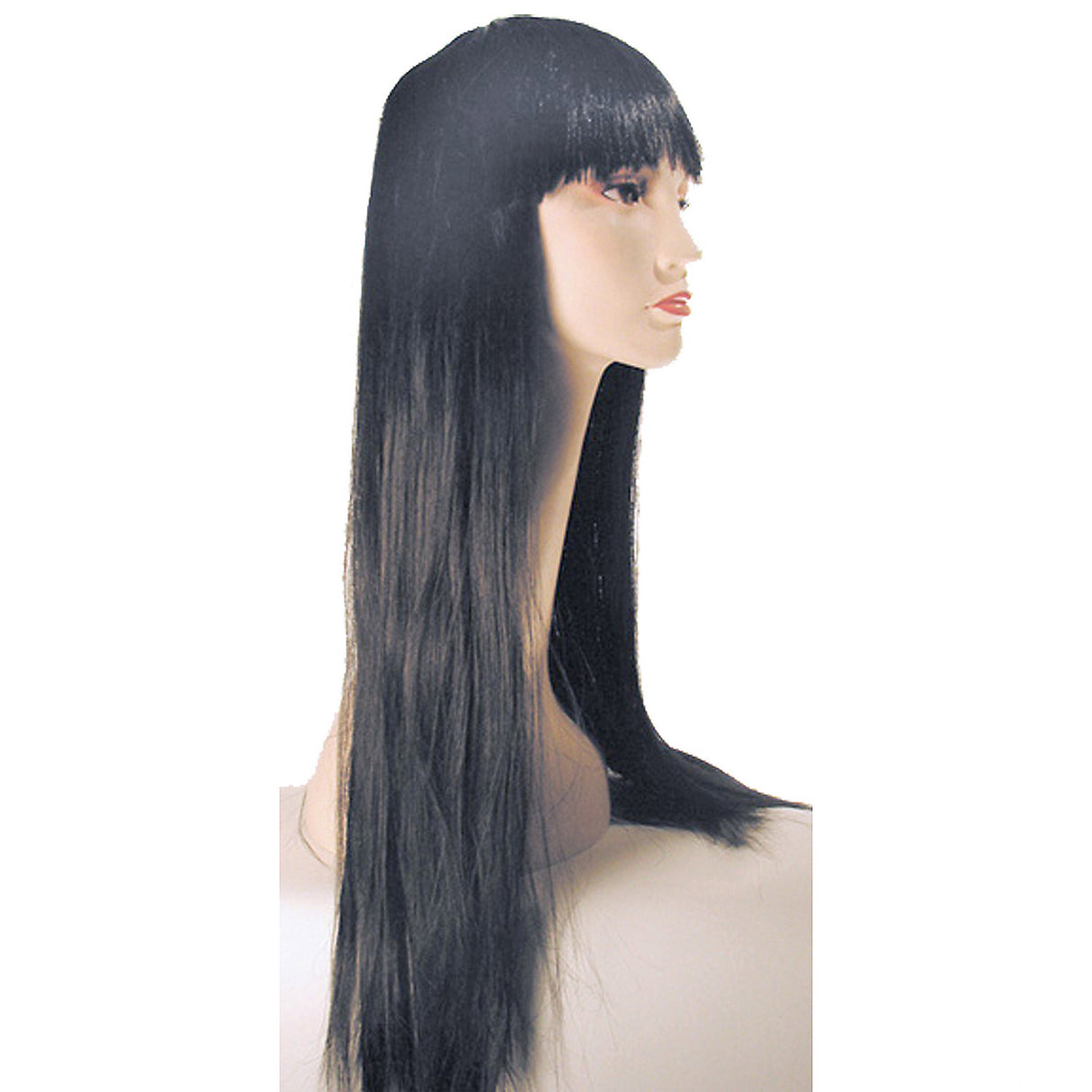 Sleek Pageboy Long Black Wig for Hippie Themes Halloween Parties and Creative Costumes