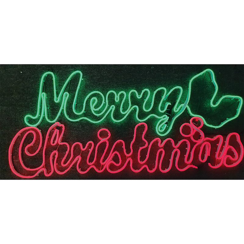 Bright Light Glo Merry Christmas Sign for Holiday Decor Home Display and Seasonal Celebrations