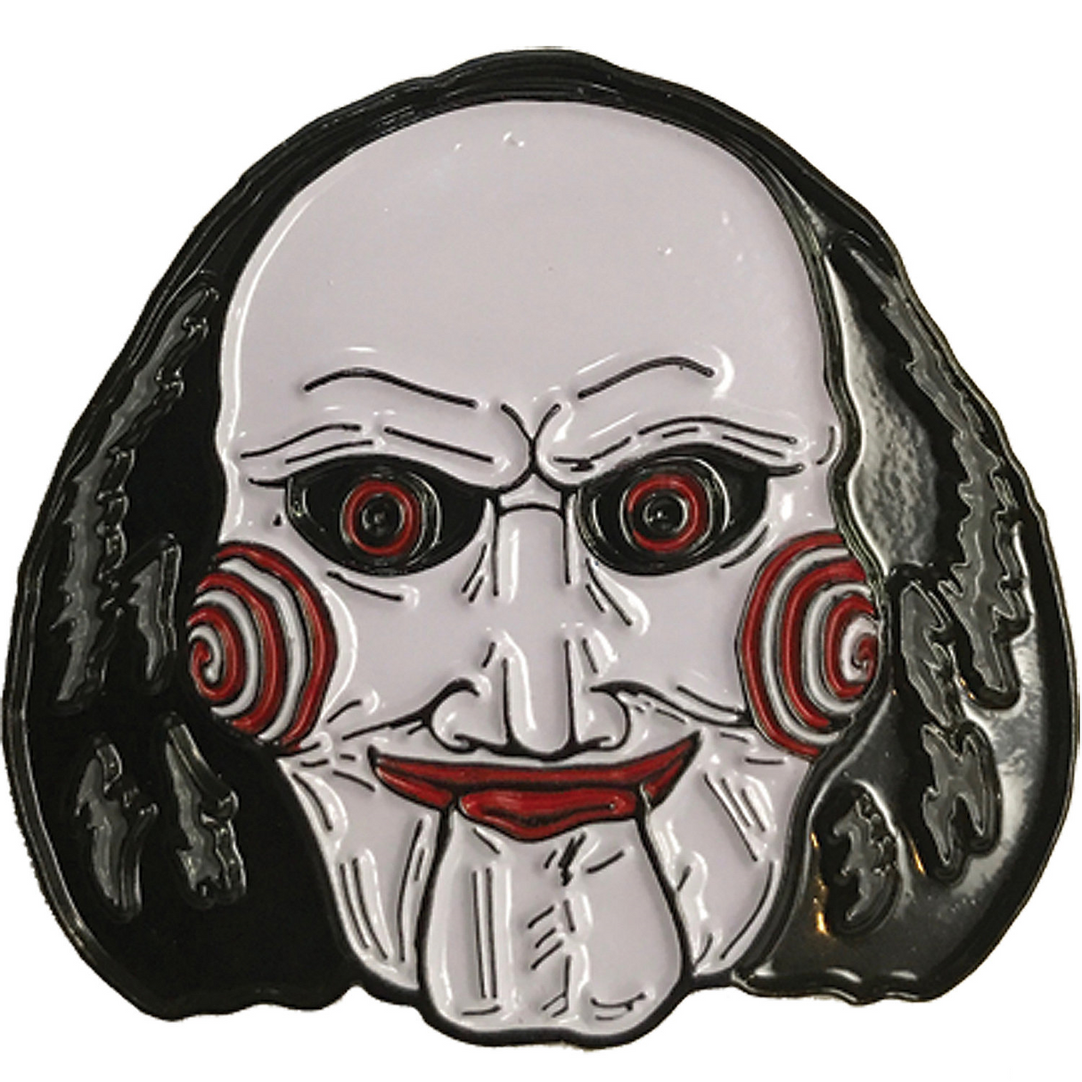 Collectible SAW Billy Puppet Enamel Pin for Fans and Collectors of Horror Merchandise
