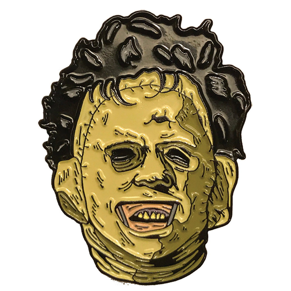 Collectible Leatherface Enamel Pin for Horror Fans and Texas Chainsaw Massacre Enthusiasts