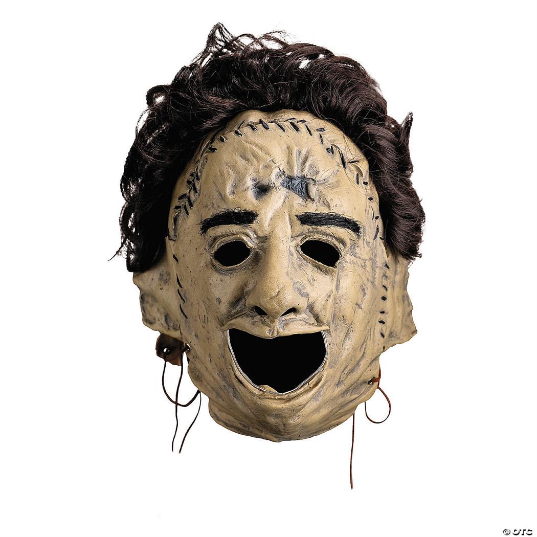 Scary Leatherface Killing Vinyl Mask from Texas Chainsaw Massacre for Halloween Horror and Costume Parties