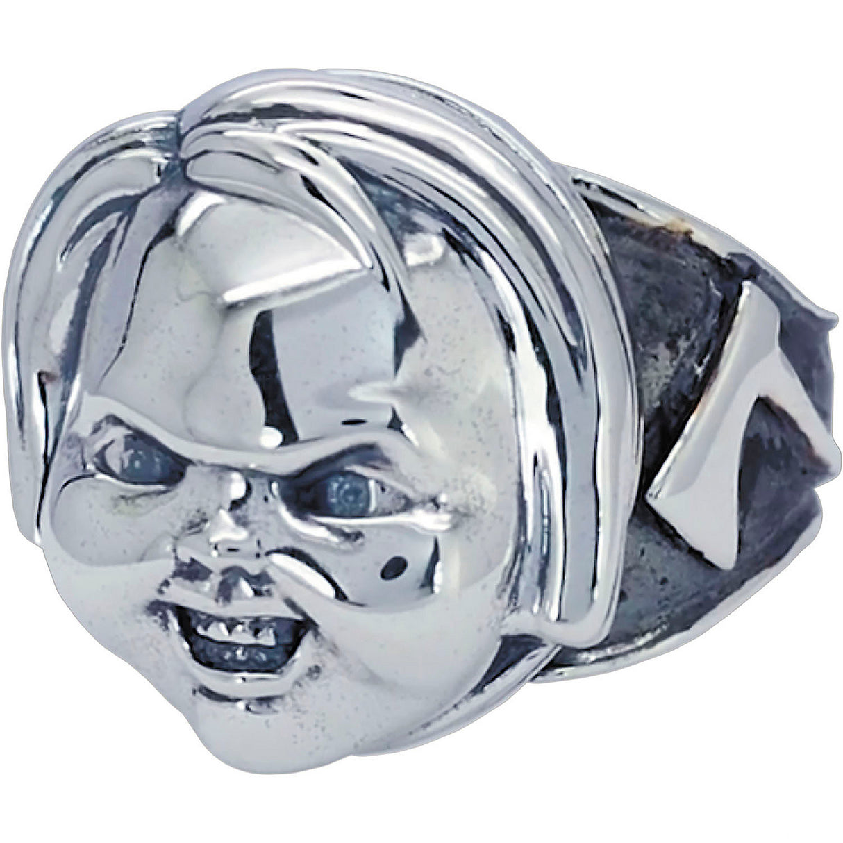 Child's Play Chucky Face Sterling Silver Ring for Halloween Gifts Collectibles and Horror Jewelry