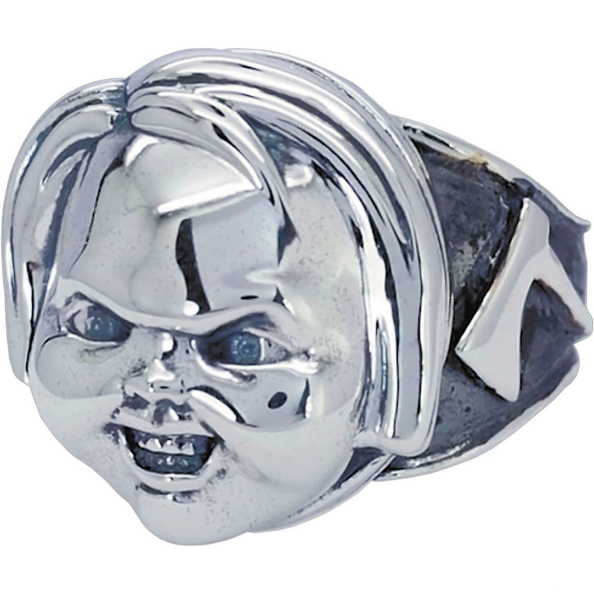 Child's Play Chucky Face Sterling Silver Ring for Halloween Gifts and Spooky Collectibles