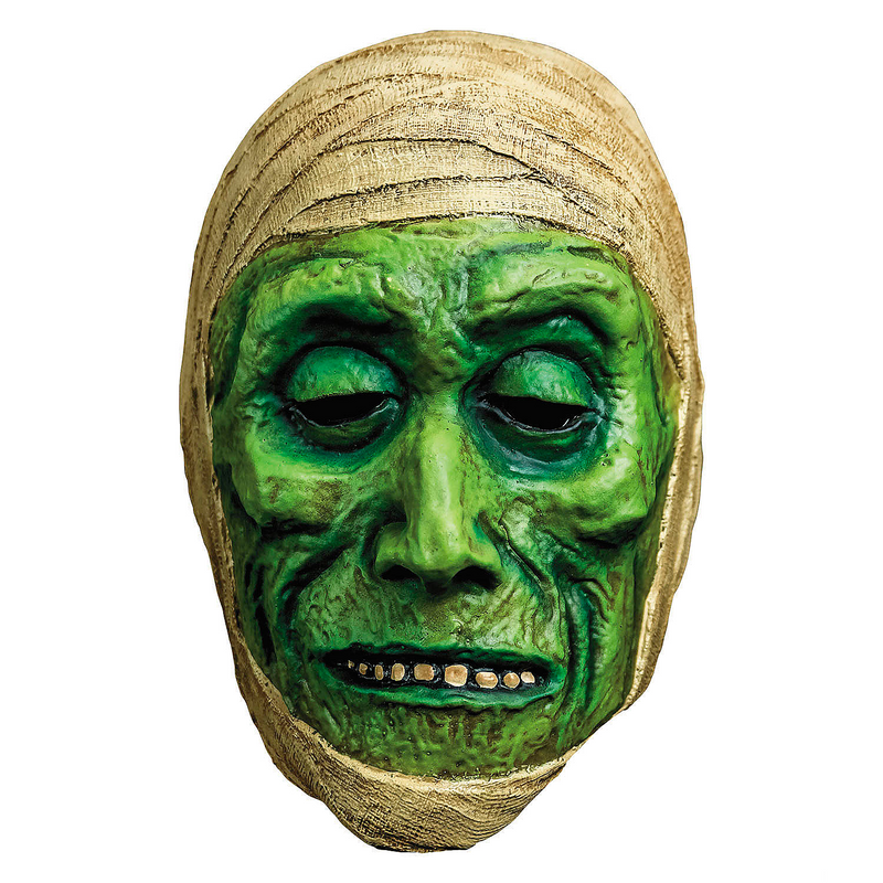 Authentic Green Latex Mummy Mask for Halloween Parties Classic Horror Costumes and Themed Events