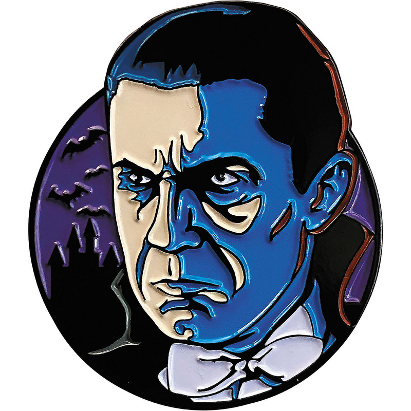 Dracula Bela Lugosi Dracula Character Face Full-Color Enamel Pin 1 1/2"