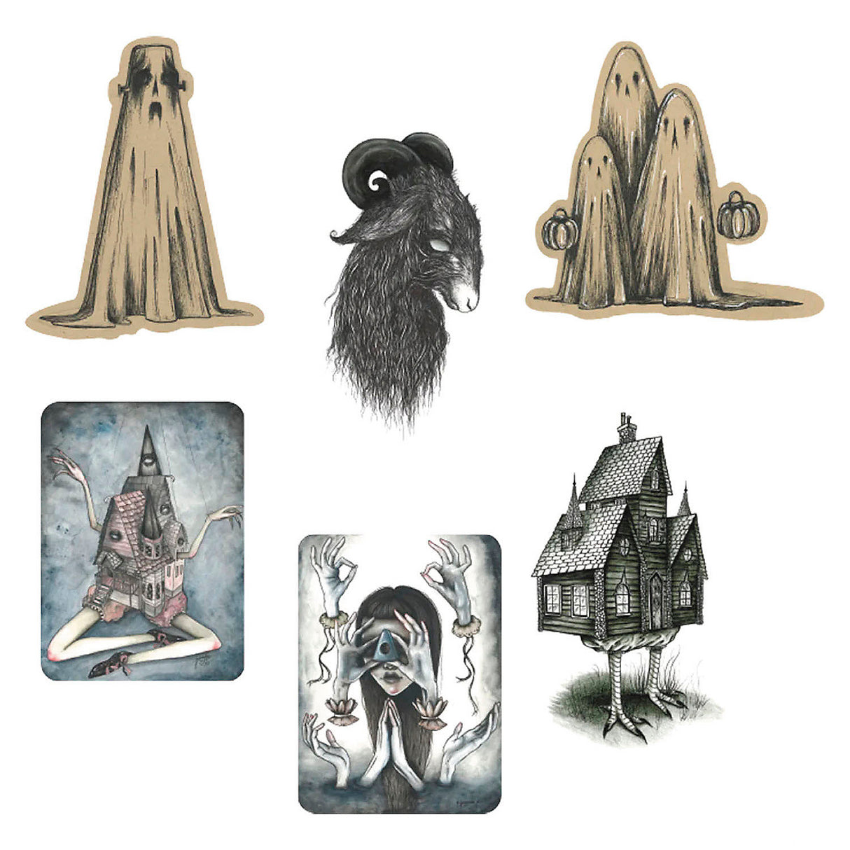 The Little Ghouls Cutout Wall Decoration Set for Halloween Parties and Spooky Home Decor