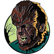 The Wolf ManT Wolf Man Character Face Full-Color Enamel Pin 1 3/4"