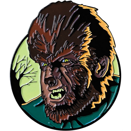 The Wolf ManT Wolf Man Character Face Full-Color Enamel Pin 1 3/4"