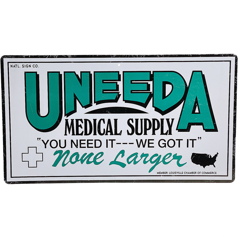 Premium UNEEDA Medical Supply Metal Sign for Healthcare Decor and Themed Party Events