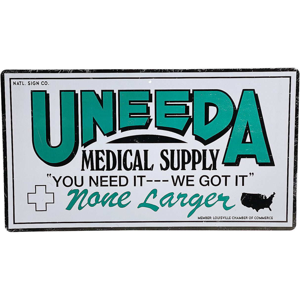 Premium UNEEDA Medical Supply Metal Sign for Healthcare Decor and Themed Party Events