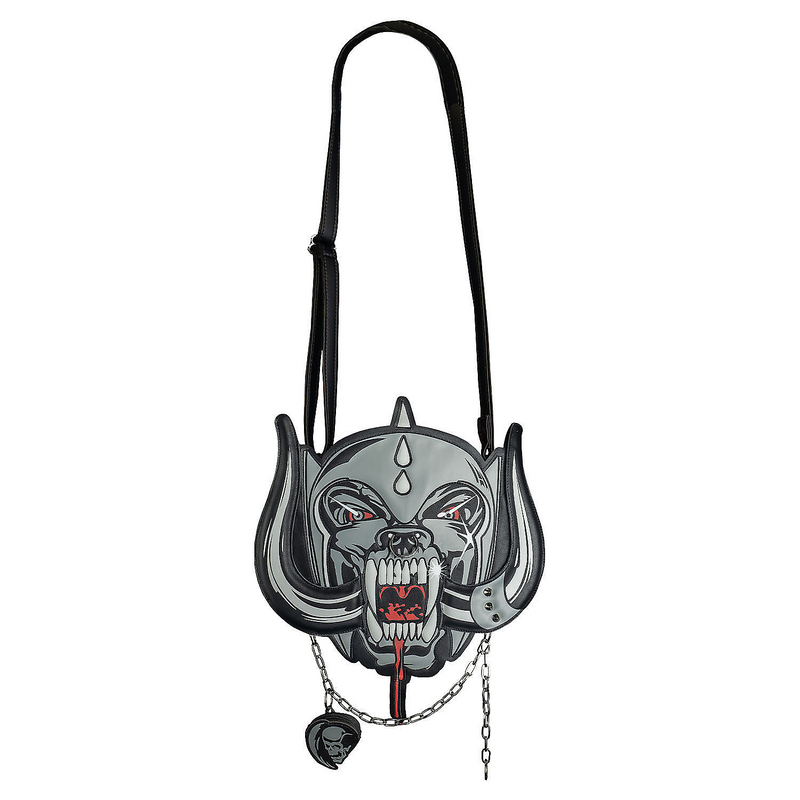 13" Motrhead Warpig Head Vegan Leather Bag with Skull Coin Purse